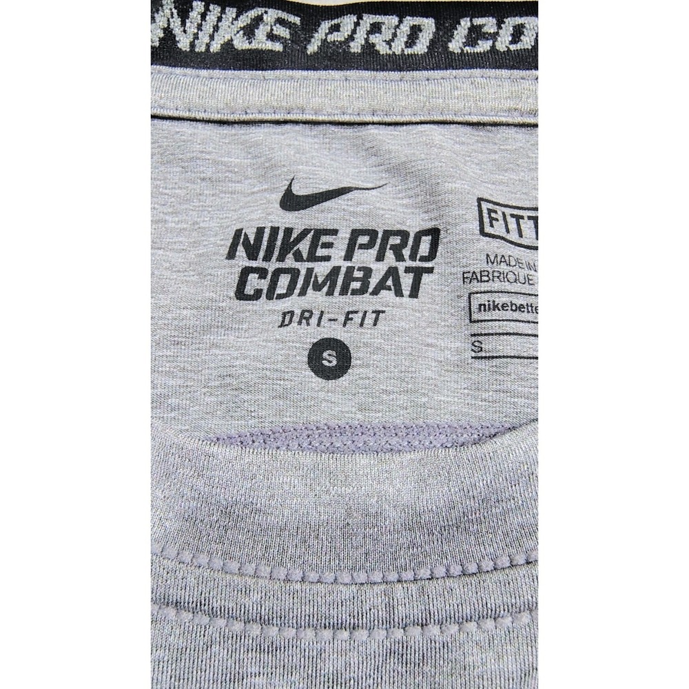 Nike Pro Combat Fitted Sleeveless Tank Top Gray Mens Mesh Small Dri Fit Athletic - Picture 2 of 10